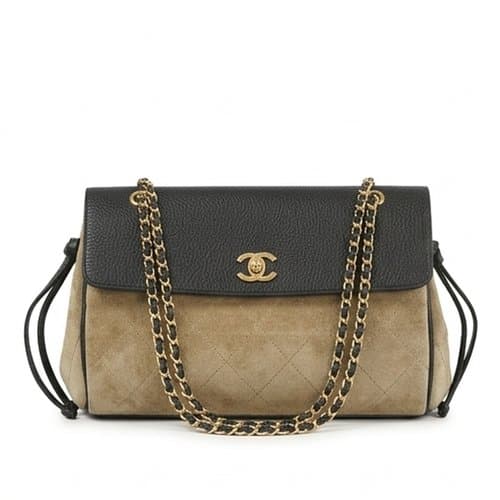 Chanel 샤넬 26A 스웨이드 체인 바게트백