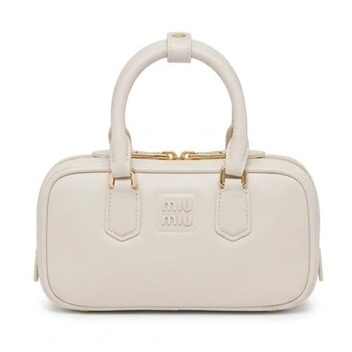 Miu Miu 미우미우 보 엠보스드 로고 스몰 볼링 백